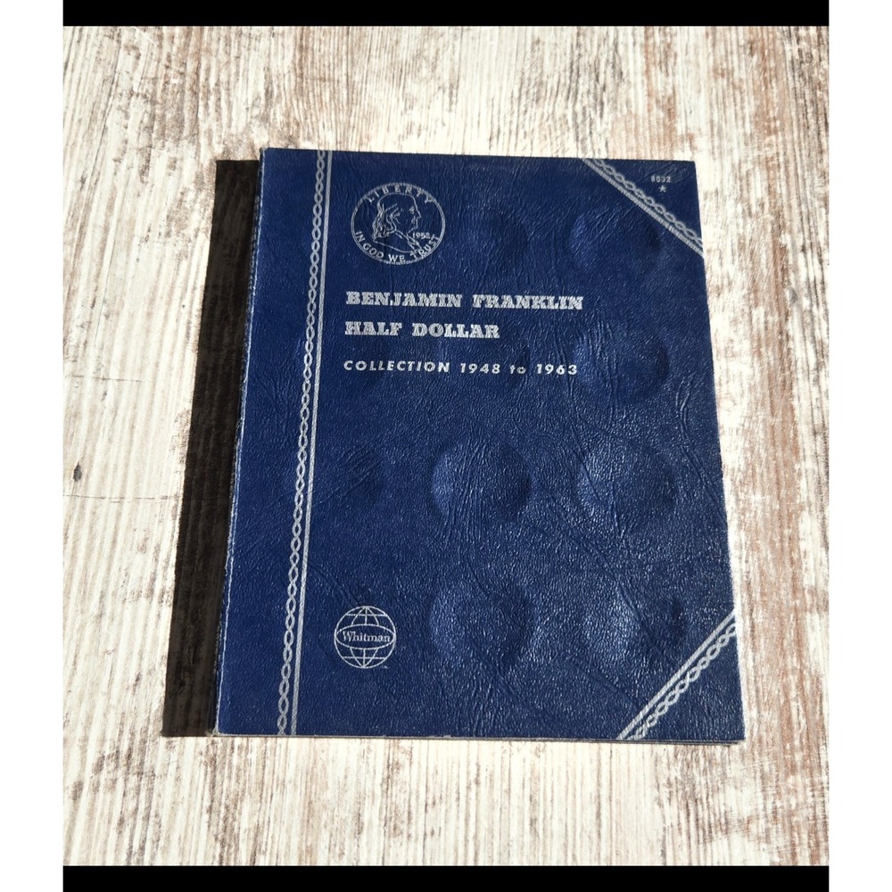 Whitman Benjamin Franklin Half Dollar Coin Folder 1948-1963 Empty No. 9032 Blue
